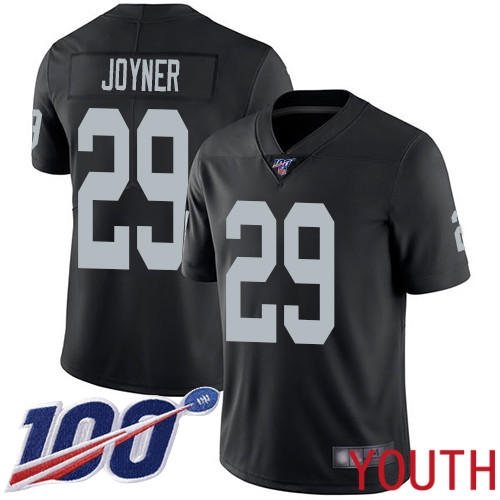 Oakland Raiders Limited Black Youth Lamarcus Joyner Home Jersey NFL Football #29 100th Season Jersey